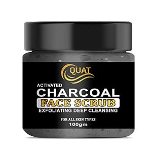 Quat Charcoal Natural Active Face Scrub for Glowing Skin, Oily Skin (100 Gm) For Men and Women at