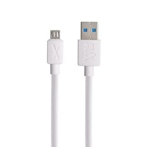 FLiX (Beetel) USB to Micro USB PVC Data Sync & 2A Fast Charging Cable, Made in India, 480Mbps Data Sync, Solid Cable, 1 Meter Long USB Cable for Micro USB Devices (White)(XCD-M11)
