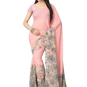 Vaamsi Chiffon Printed Saree (RC3181_Pink_6.3 m length)