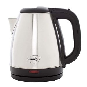 Pigeon Amaze Plus Electric Kettle (14289) with Stainless Steel Body, 1.5 litre, used for boiling Water, making tea and coffee, instant noodles, soup etc. 1500 Watt (Silver)