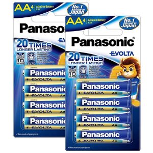 Panasonic EVOLTA Alkaline AA Battery, Pack of 8