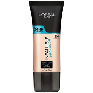 L’Oreal Paris Makeup Infallible Pro-Glow Foundation, 201 Classic Ivory, 1 Ounce