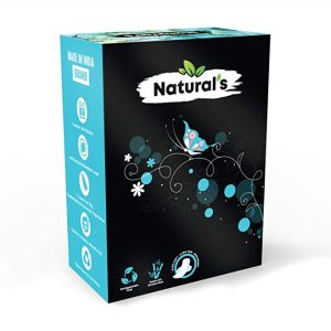 Natural’s Overnight XXL (340 mm) Certified Organic Bamboo Biodegradable Sanitary Pads with Wings for Regular Flow & Rash-Free Periods – 6 Pads