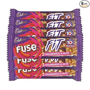 Cadbury Fuse Fit Snack Bar with Cranberries & Nuts, 6 x 41 g