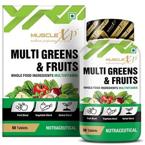 MuscleXP Multi Greens and Fruits Multivitamin with Fruit, Vegetable and Herbal Blend – 60 Tablets