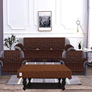 5 Seater Sofa Cover with 6 Pieces Arm Cover + Table Cover
