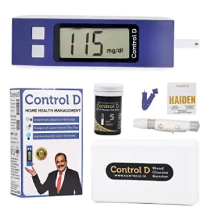 Control D Diabetes Sugar Testing Machine with 5 Strips Glucometer