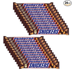 Snickers Peanut Filled Milk Chocolate Bar, 22g (Pack of 24)