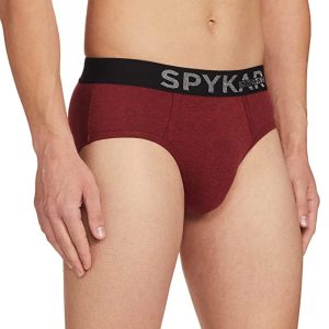 Underjeans Men Red Cotton Brief (L) [ Pack of 2 ]