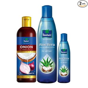 Parachute Advansed Coconut Hair Oil 250ml + 75ml Pack & Onion Hair Oil 200ml Combo