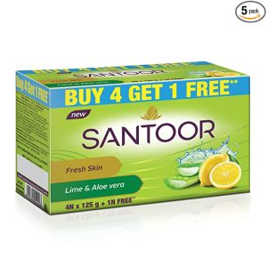 Santoor Aloe Fresh Soap (125g x 5)