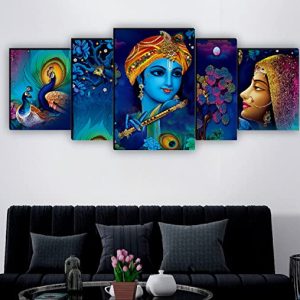 Set of 5 Radha Krishna Paintings