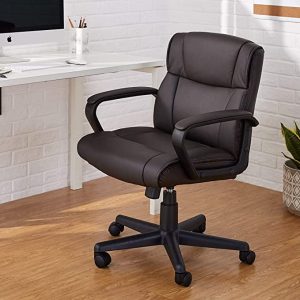 AmazonBasics Faux Leather Mid-Back Office Chair