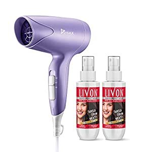 Syska Hair Dryer + Livon Heat Protect Serum (100ml x 2)