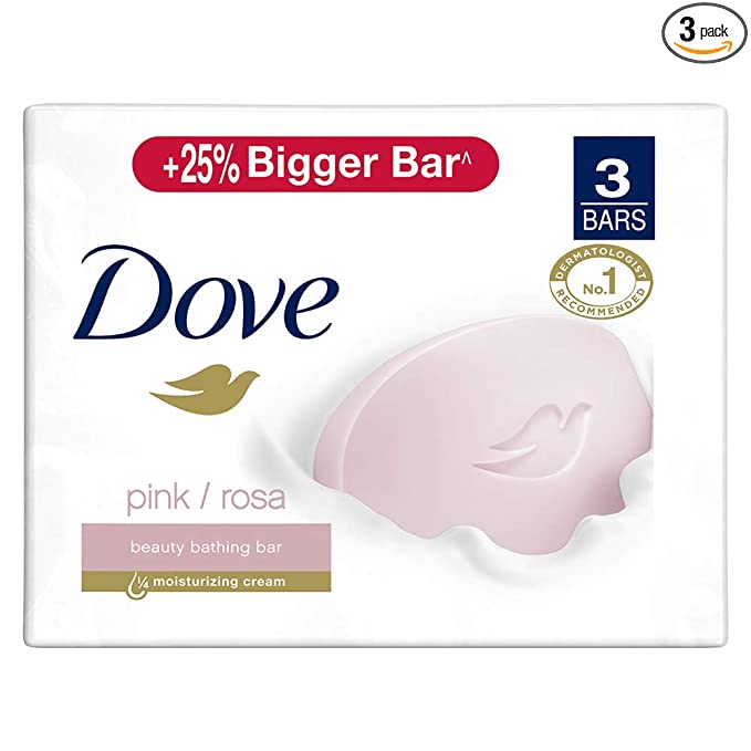 Dove Pink Rosa Beauty Bathing Bar (125g × 3)