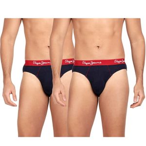 Pepe Jeans Innerwear Men’s Regular Solid Brief (Pack of 2)