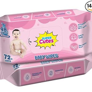 Baby Wipes with Aloe Vera (72 Wipes x 2) 144 Wipes