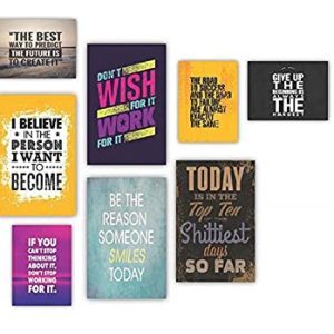 SAF Set of 8 Inspirational/Motivational Quotes UV Textured Poster