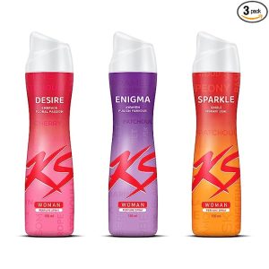 KS Woman Desire, Enigma and Sparkle Deodorant Spray (150ml x 3)