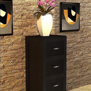 Wood Bedside Table with 3 Drawers