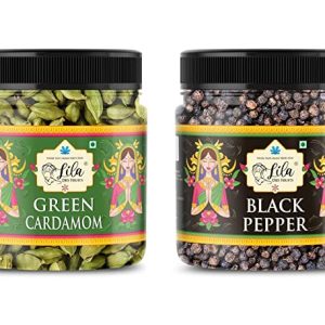 Whole Cardamom Green Big 8mm Bolt & Black Pepper Combo 100gm