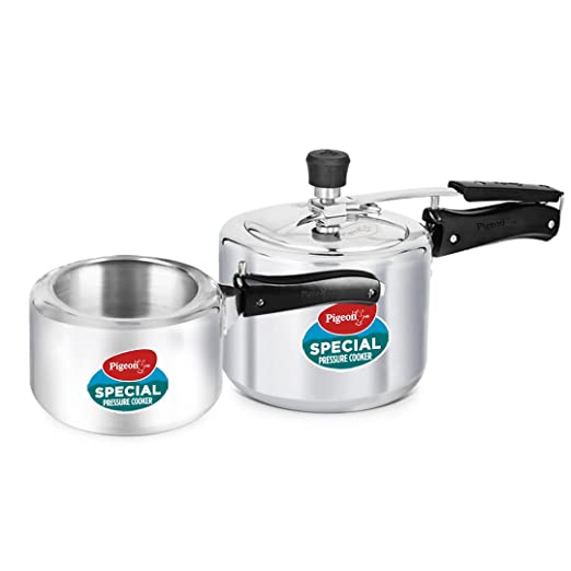 Pigeon Induction Base Inner Lid Aluminium Pressure Cooker, 3L