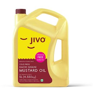 Jivo Premium Cold Pressed Kachi Ghani Pure Mustard Oil, 5 Litre