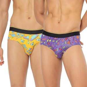 Bummer Men’s Printed Micro Modal Fabric Briefs (All Size, Pack Of 2)