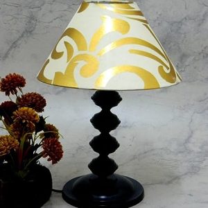 contemprary Table lampwith Khadi Gold Shade