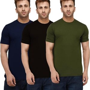 Men Solid T-Shirts (Pack of 3)