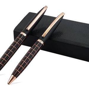 Amazon Basics Premium Ballpoint Pen Set Of 2 with Case