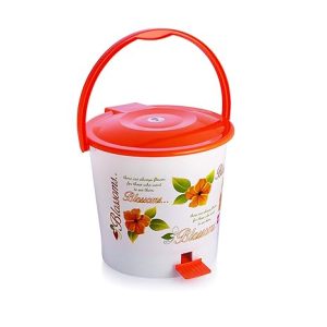 Cello Blossom Plastic Pedal Bin, 6 Liters