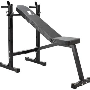Adjustable Exercise Bench with Barbell Support