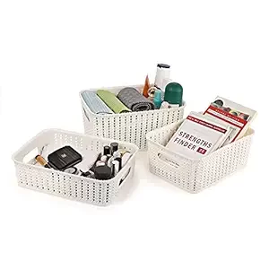 Cello Style Knit Small Basket Without Lid, Set of 3
