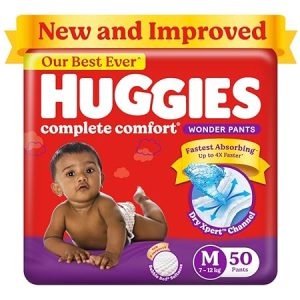 Huggies (M) Size Baby Diaper Pants, 50 count