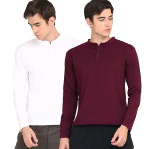 Men’s Long Sleeve Mandarin Collar (Pack of 2)
