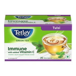 Tetley Green Tea With Tulsi, 25 Tea Bags