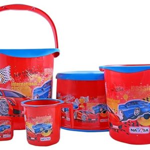 Nayasa Kids Printed 5 Pcs Plastic Bathroom Set