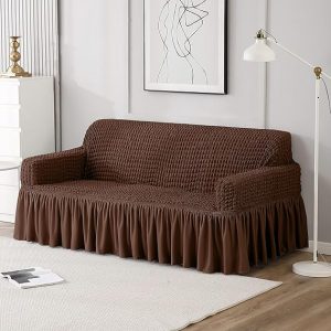 Three Seater Elastic Stretchable Universal Sofa Cover with Skirt