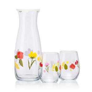Glass Juice Set, 1180 ml + 350 ml in Set of 1+2 Pcs