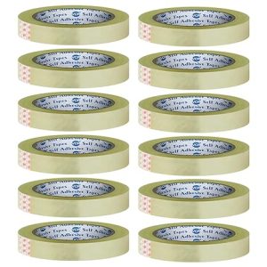 Transparent Cello Tape – 35 Meters in Length – 12mm / 0.5″ Width – 12 Rolls 