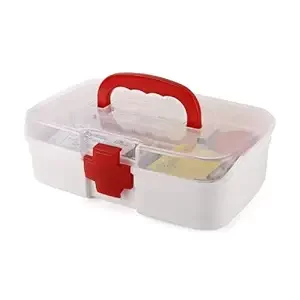 First Aid Box, White, Plastic, Rectangular