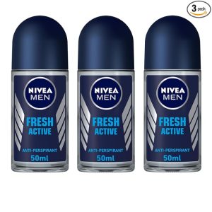 Nivea Fresh Active Deodorant Roll On for Men, 50ml, (Pack Of 3)