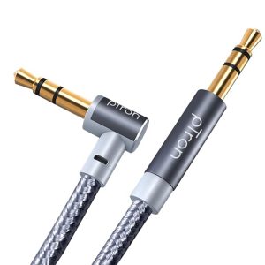 pTron 3.5mm Male to Male Stereo Aux Cable (Nylon Braided, 1.5M, Grey)