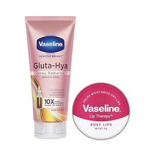 Vaseline Lip Tins Rosy Lips, 17 + Vaseline Gluta-Hya Dewy Radiance, 200ml