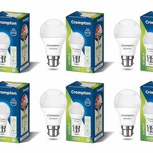 Crompton Dyna Ray 9W Round B22 LED Light Pack of 6