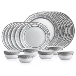 Cello Opalware Solitaire Series Dinner Set, 18 Pcs