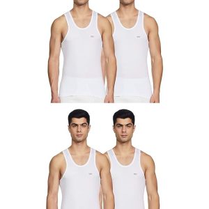 LUX VENUS Men’s Cotton Vest (Pack of 4)
