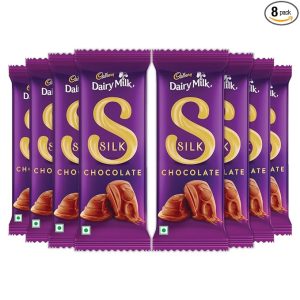 Pack Of 8 : Cadbury Dairy Milk Silk Chocolate Bar, 64g 