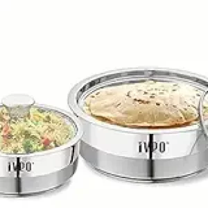 IVEO Bella Stainless Steel With Lid 2 Pcs Casserole Set 2 Pcs